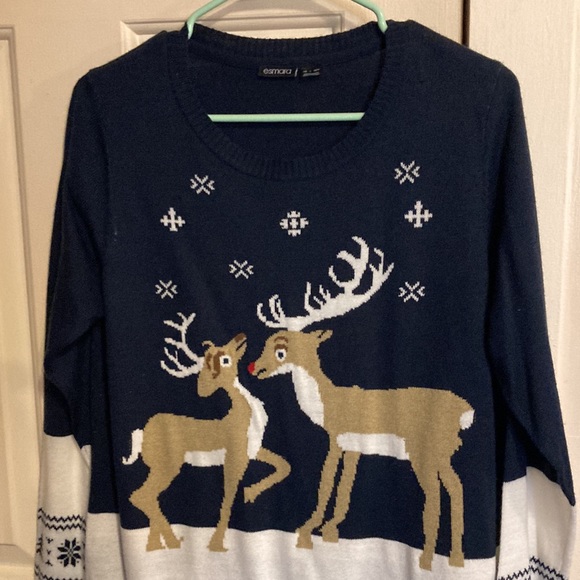 Esmara sweet Merry Christmas sweater dress size L 12/14 - Picture 2 of 6